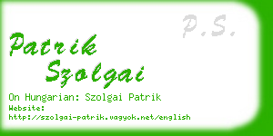 patrik szolgai business card